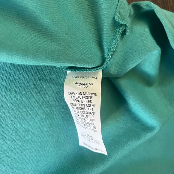 LL Bean Men's Pima Cotton Short Sleeve Polo Shirt Blue Green Size Large Reg - Picture 3 of 6